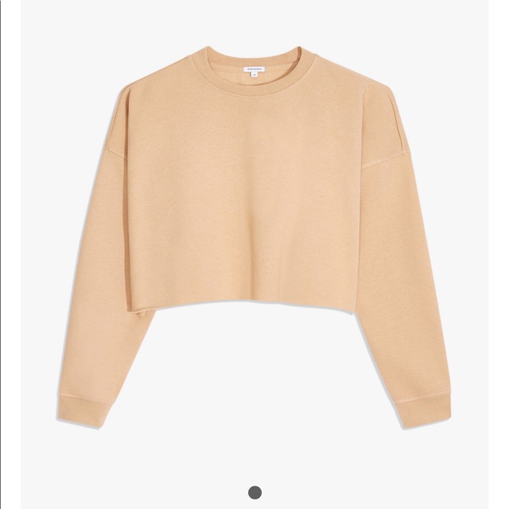 WEWOREWHAT matching set. tan crop sweater and short set